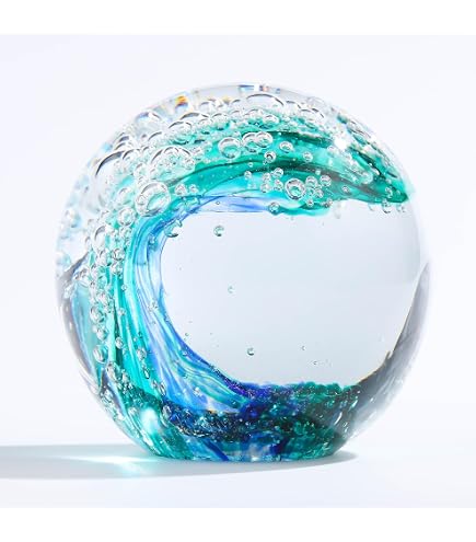 Amazon.com: Glass Eye Studio Blue Planet Blown Glass Paperweight
